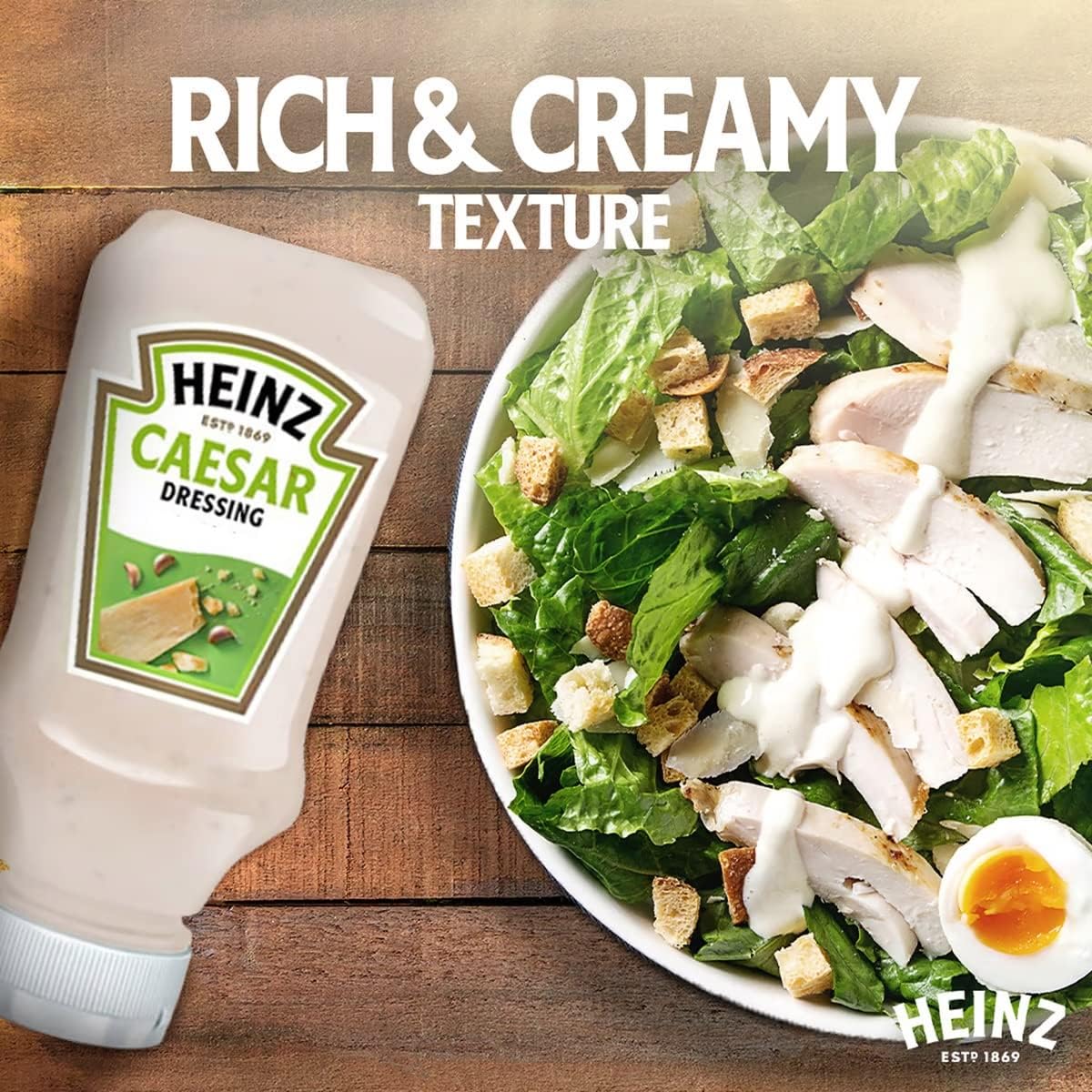 Heinz Caesar Dressing – Creamy Parmesan & Garlic Salad Dressing | 225ml Squeeze Bottle (Imported, USA)