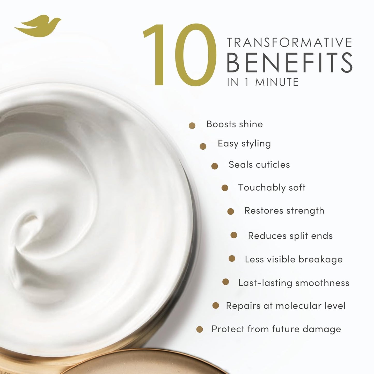 Dove Intensive Repair 10-in-1 Hair Serum Mask with Bio-Protein & Amino Serum – 9.2 fl oz