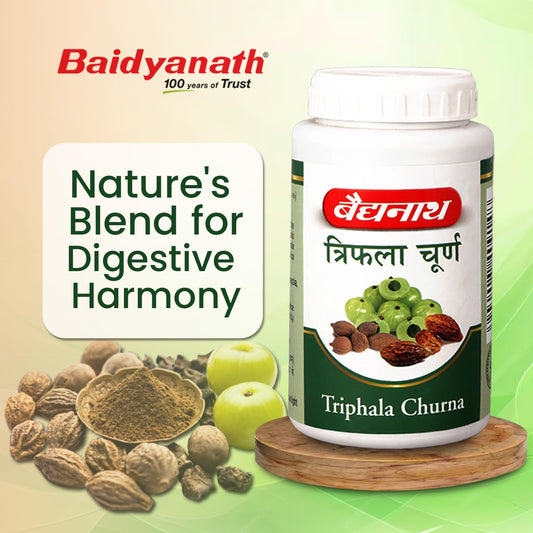 Baidyanath Triphala Churna Powder - 400gm | Supports Healthy Digestive Tract, Helpful in Bowel Wellness, Acidity & Gas Relief (Pack of 1)