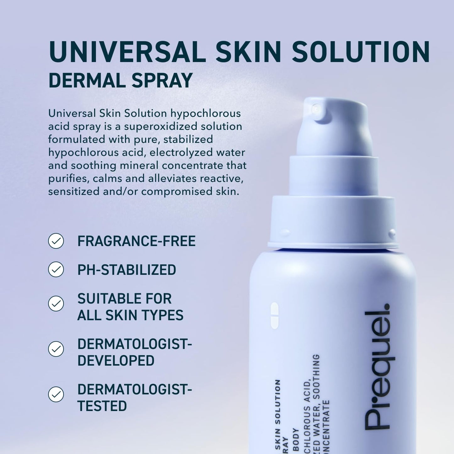 Prequel Skin Universal Hypochlorous Acid Spray – HOCL Face & Body Cleanser, 4oz