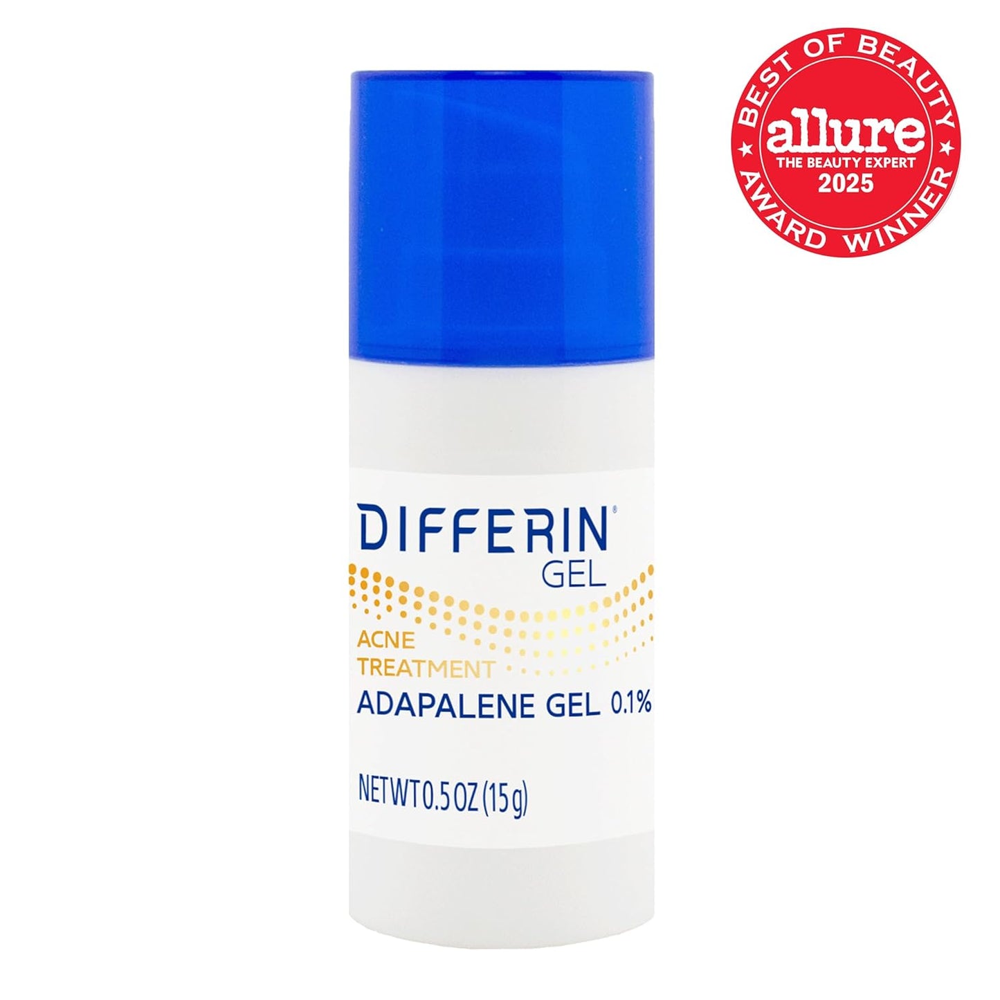 Differin Acne Treatment Gel 0.1% Adapalene – 30 Day Retinoid Face Care for Sensitive, Acne-Prone Skin – 15g Pump