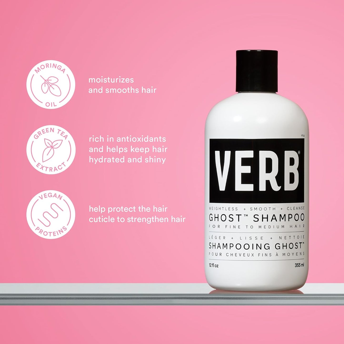 VERB Ghost Shampoo & Conditioner Duo | Weightless Hydration & Shine | Paraben-Free, Sulfate-Free, Color-Safe