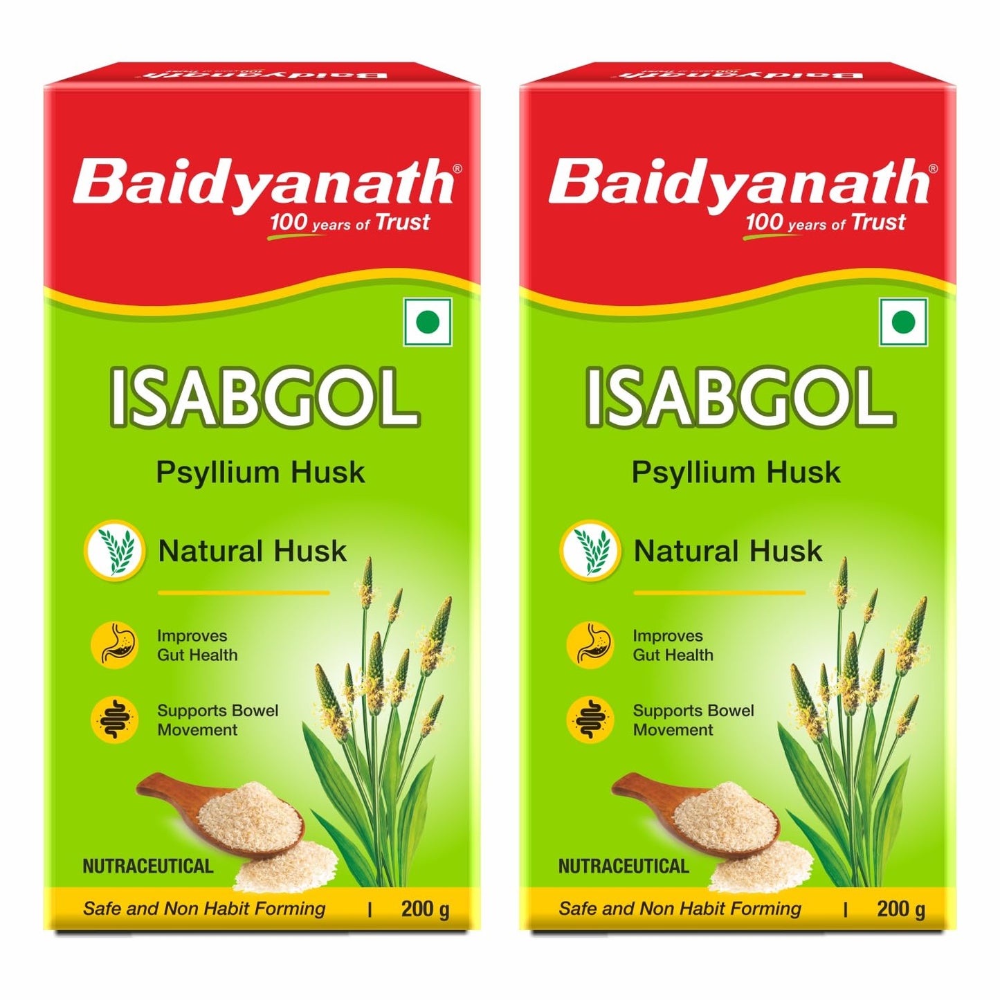 Baidyanath Isabgol (Psyllium Husk) Powder - 200 gm | Healthy Digestive Tract | Rich Source Of Dietary Fibre, Gluten Free | Effectively Relieves Constipation | Supplement For Digestion (Pack of 1)