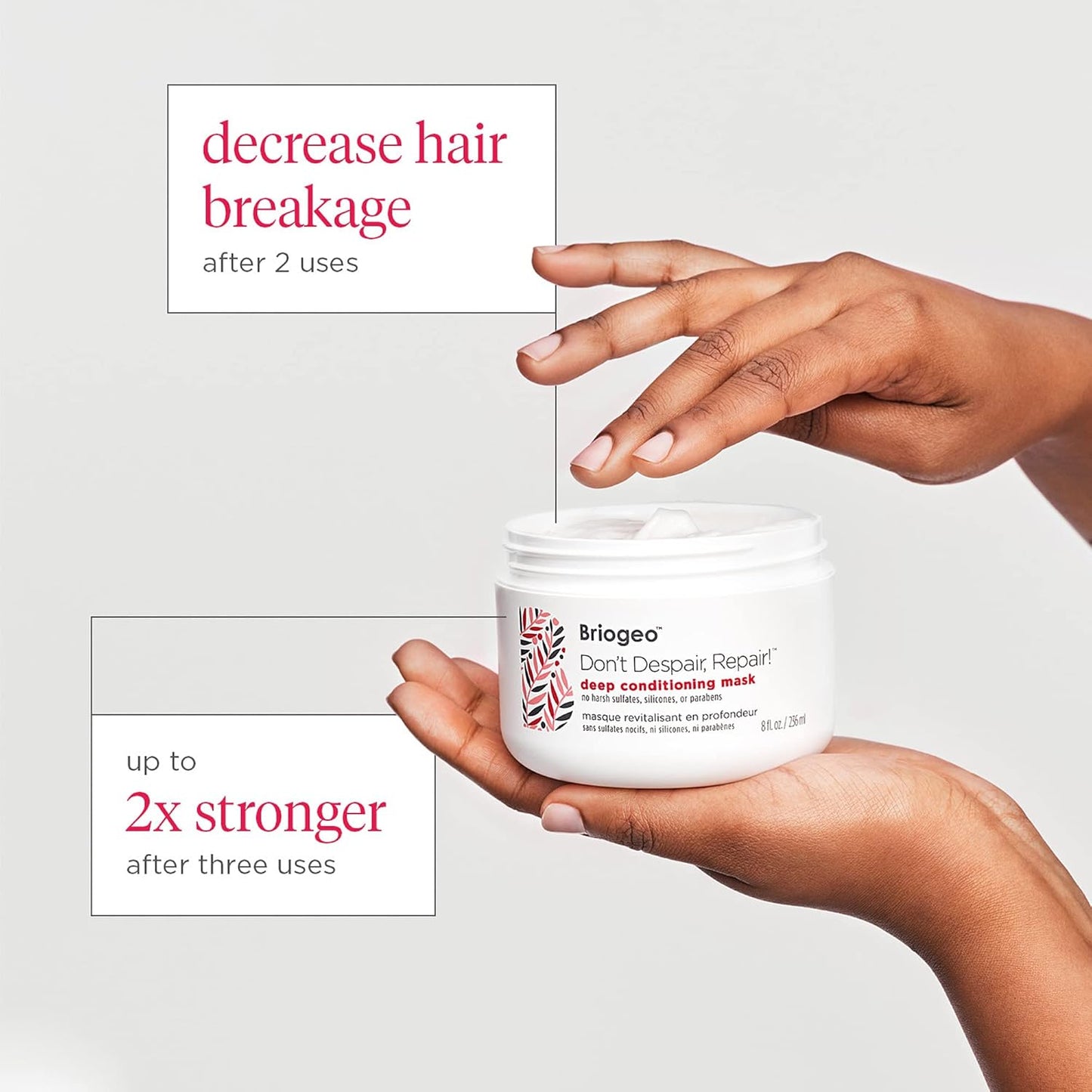 Briogeo Don’t Despair, Repair! Deep Conditioning Mask – Strengthen & Restore Dry, Damaged, or Color-Treated Hair – Vegan & Cruelty-Free – 10 oz