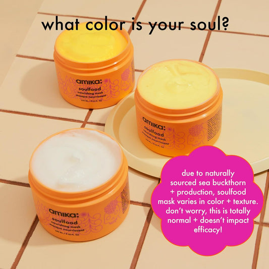 Amika Soulfood Nourishing Mask – Deep Hydration for Dry Hair – Natural, Moisturizing & Shine-Enhancing Formula – 3.84 oz