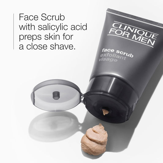Clinique For Men Face Scrub with Salicylic Acid – Exfoliating & Cleansing Gel | Daily Gentle Formula | 3.4 fl oz