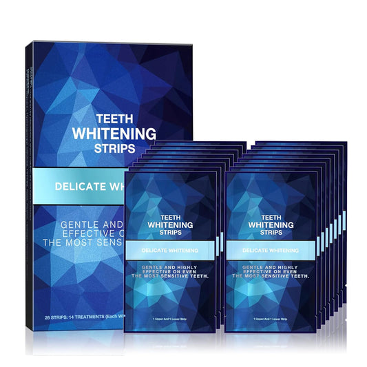 Gloridea Teeth Whitening Strips – 28 Strips (14 Treatments), Mint Flavor, Sensitivity-Free Formula, Fast Stain Removal