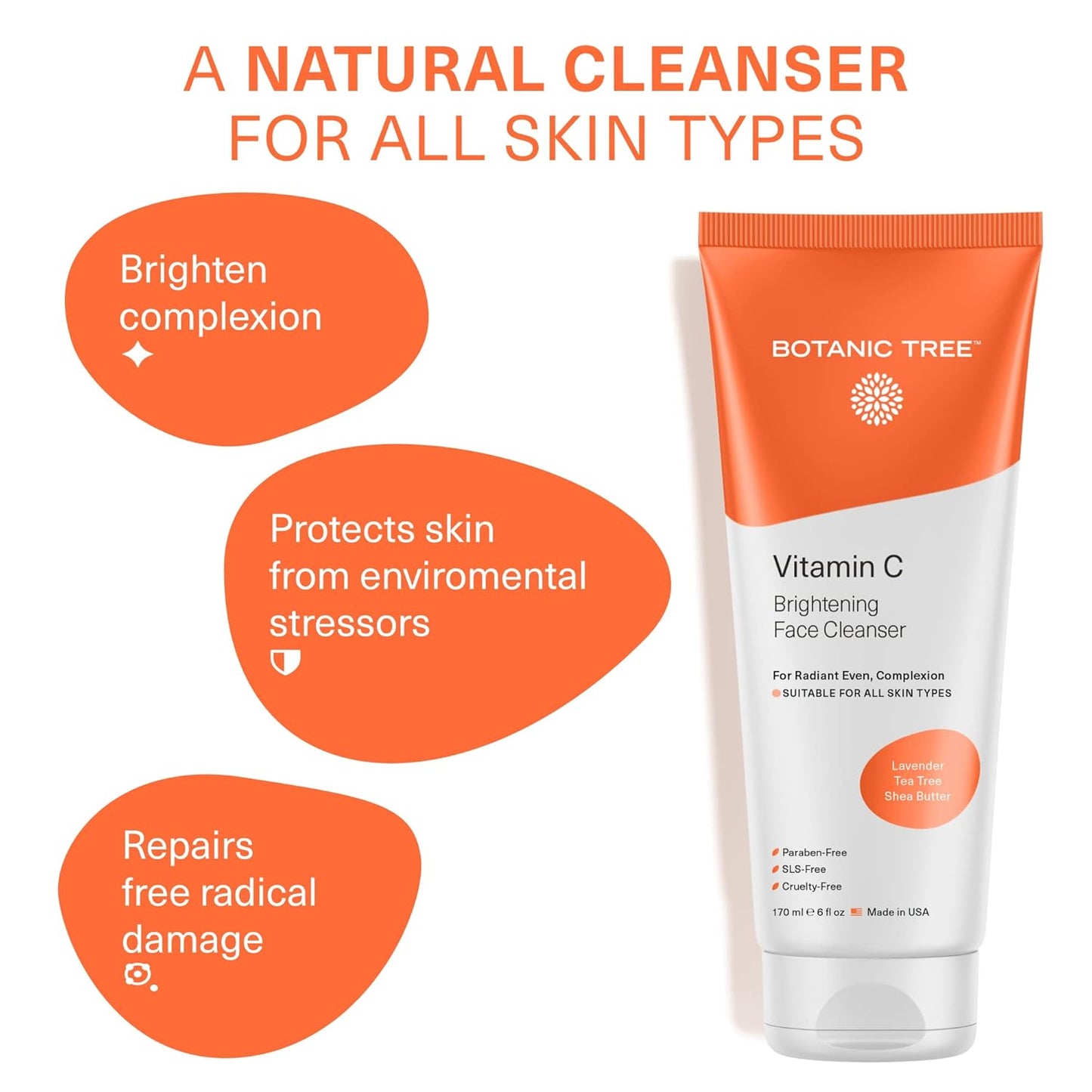 Botanic Tree Vitamin C Face Wash – Brightening & Acne Control Facial Cleanser