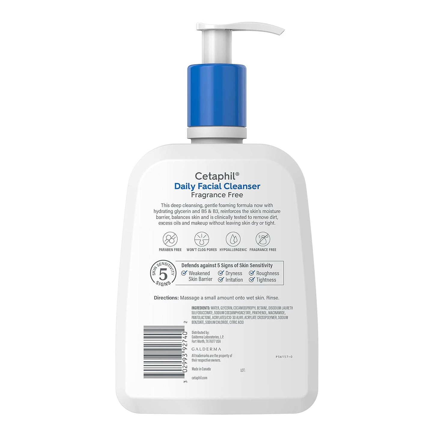Cetaphil Daily Facial Cleanser – Fragrance-Free Face Wash for Sensitive Skin, 16 Oz