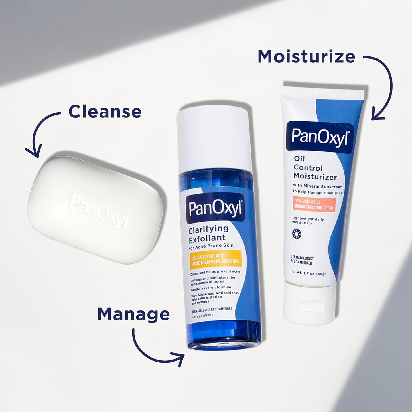 PanOxyl 10% Benzoyl Peroxide Acne Treatment Bar – Maximum Strength Face & Body Cleanser for Clearer Skin (4 oz)