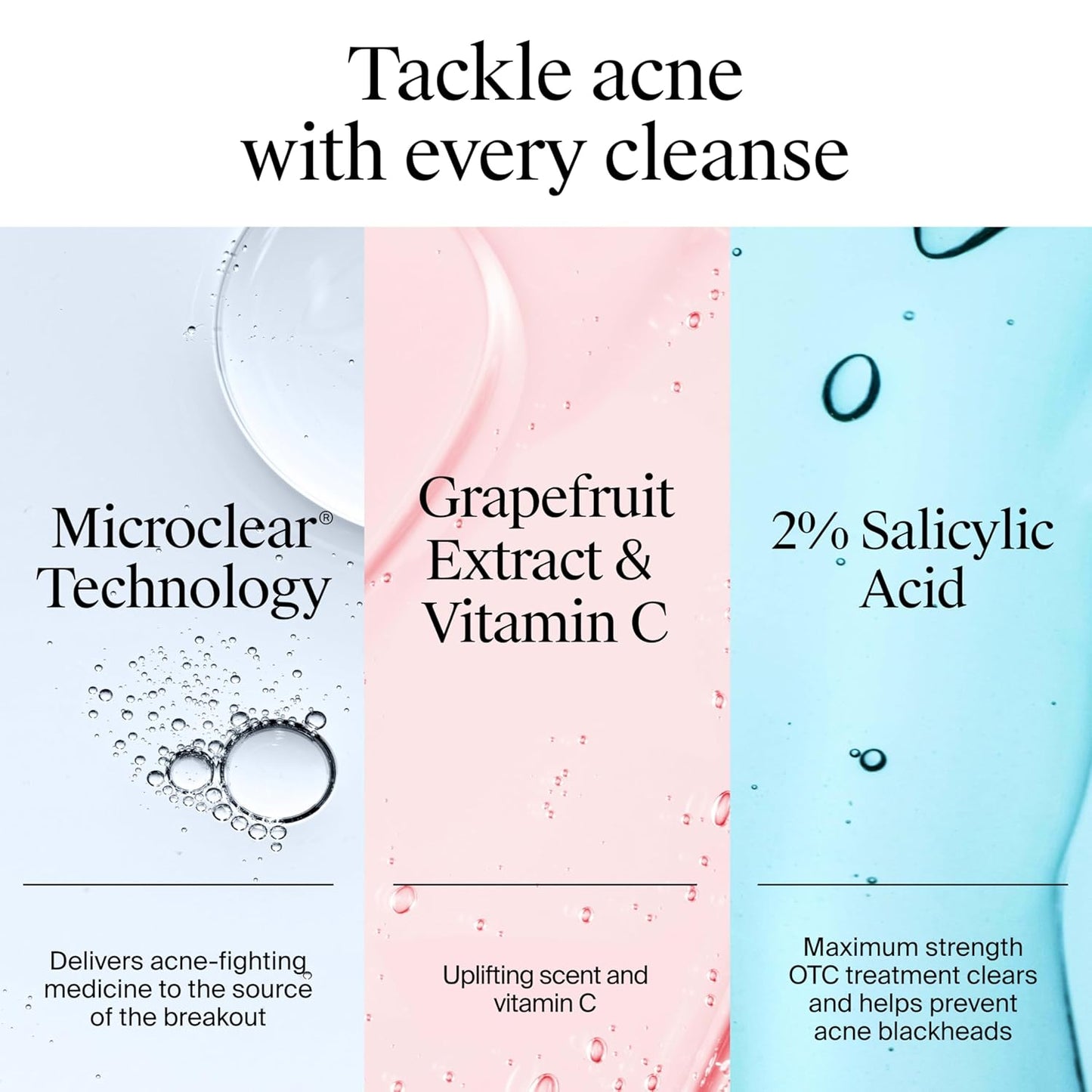 Neutrogena Oil-Free Pink Grapefruit Acne Face Wash | Vitamin C + 2% Salicylic Acid | Daily Blemish & Blackhead Cleanser | 9.1 fl oz