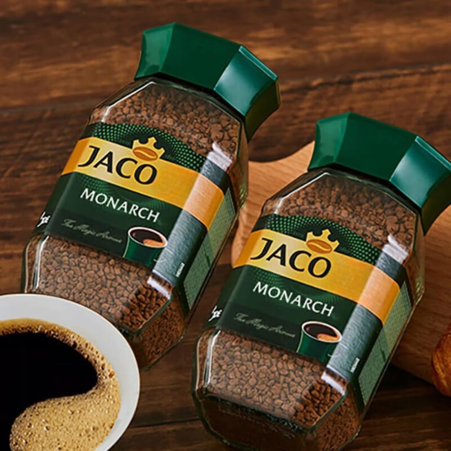 Jacobs Monarch Freeze-Dried Instant Coffee – 100% Pure Ground Light Roast | 100g Glass Bottle (Imported)