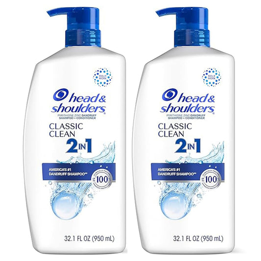Head & Shoulders 2-in-1 Classic Clean Anti-Dandruff Shampoo & Conditioner | Twin Pack 32.1 fl oz | Paraben-Free, Color-Safe, Fresh Scent