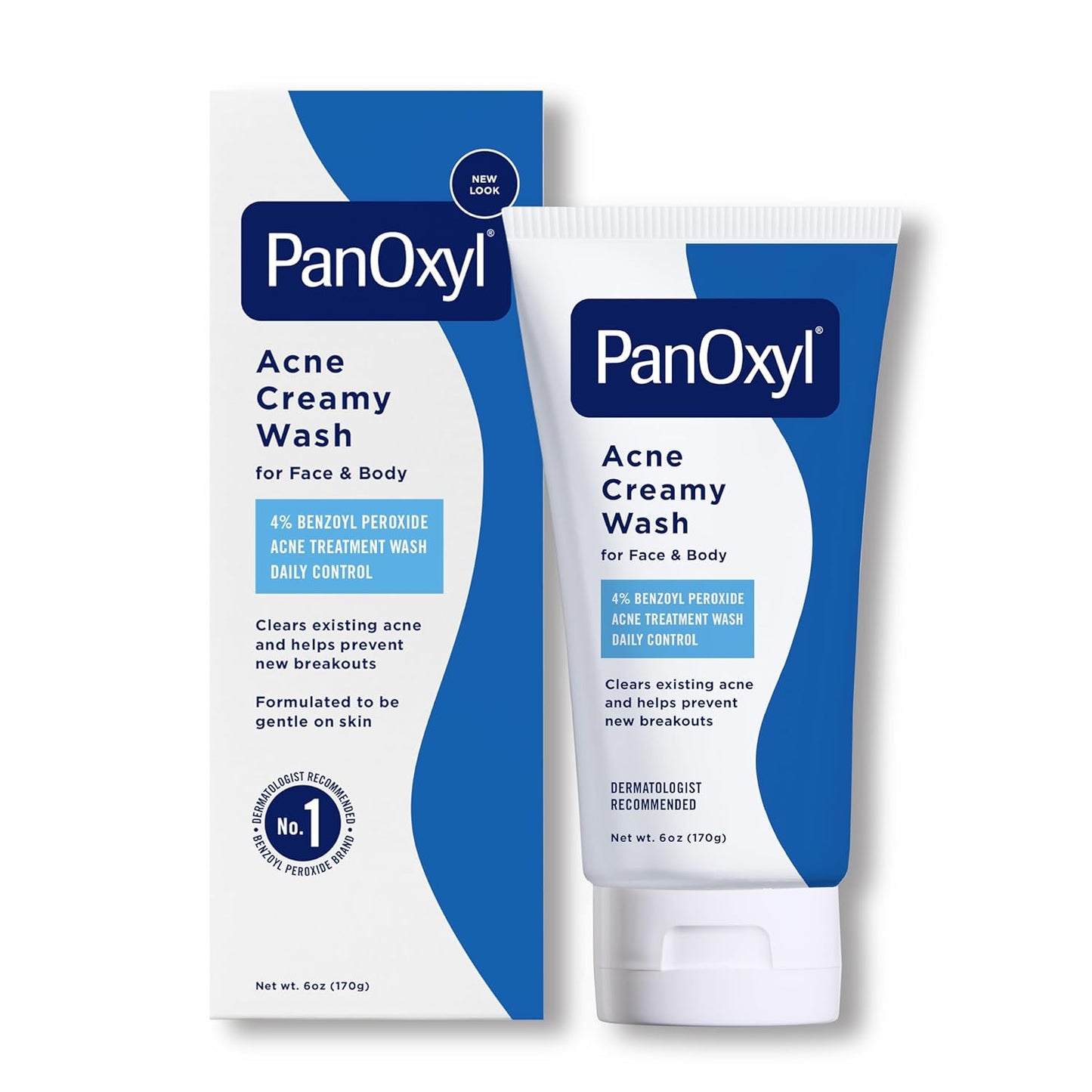 PanOxyl Antimicrobial Hydrating Acne Creamy Wash – 4% Benzoyl Peroxide, 6 oz