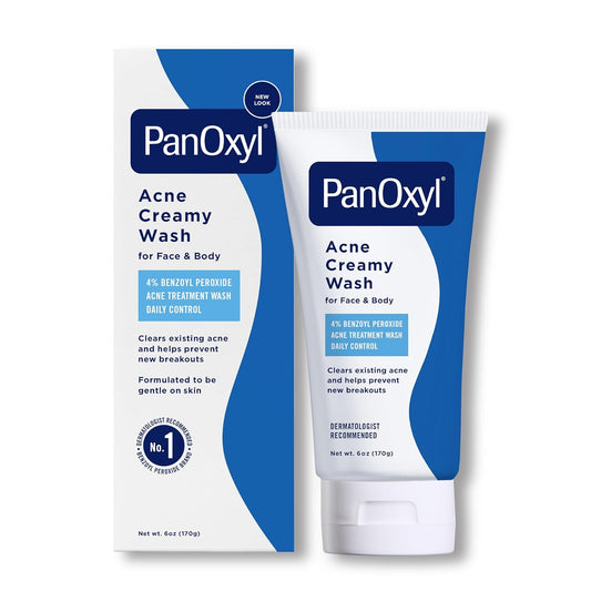 PanOxyl Antimicrobial Hydrating Acne Creamy Wash – 4% Benzoyl Peroxide, 6 oz