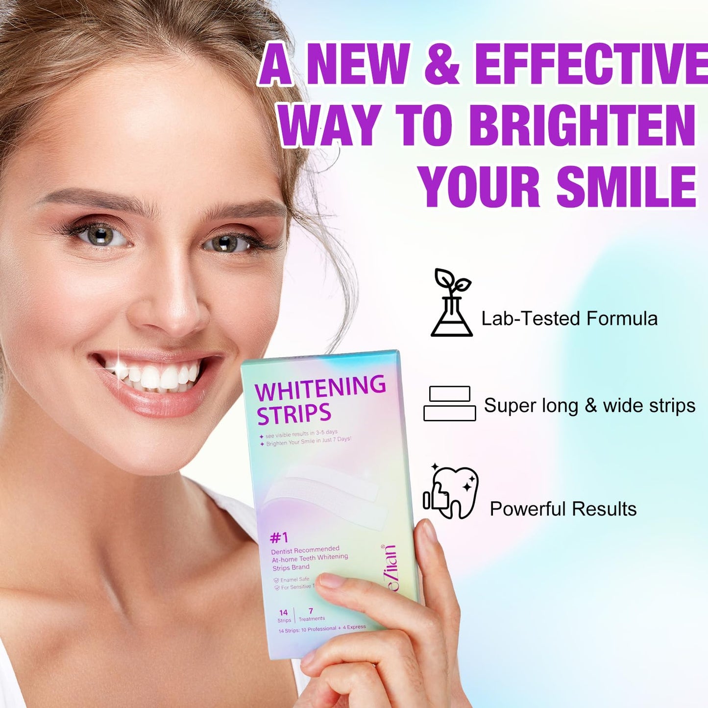 Teeth Whitening Strips,7-Day whitening Strips,Sensitive Teeth Whitener,Enamel Safe for Whiter Teeth,Deep Stains Removal,nstant Teeth Whitening Without The Harm (14pcs)