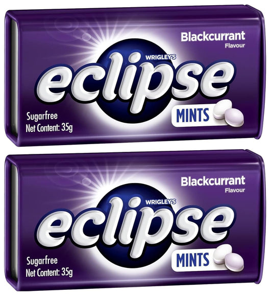 Wrigley’s Eclipse Blackcurrant Sugar-Free Mints – Long Lasting Fresh Breath, Pocket Tin, 35g Each (Pack of 2)