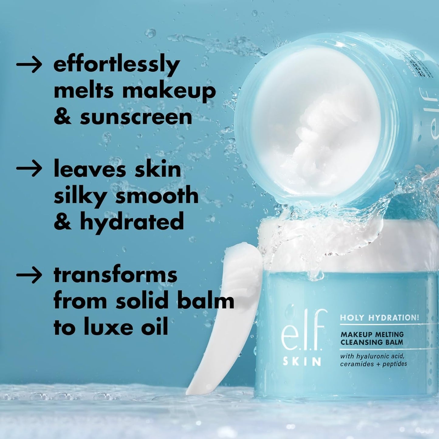 e.l.f. Holy Hydration! Makeup Melting Cleansing Balm – Hydrating Makeup Remover, 3.54 Oz