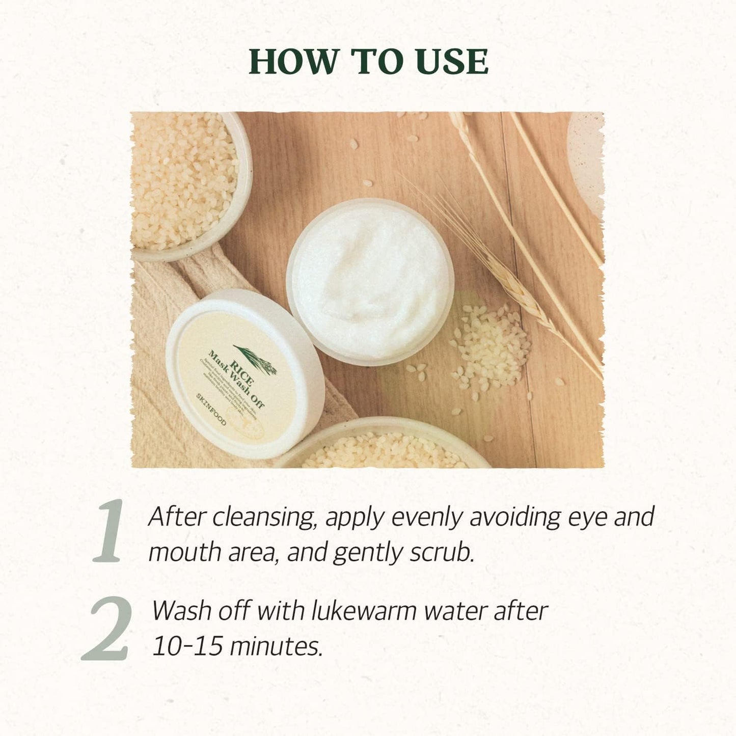 SKINFOOD Rice Mask Wash Off 120g – Brightening & Hydrating Korean Exfoliator for Smooth, Radiant Skin