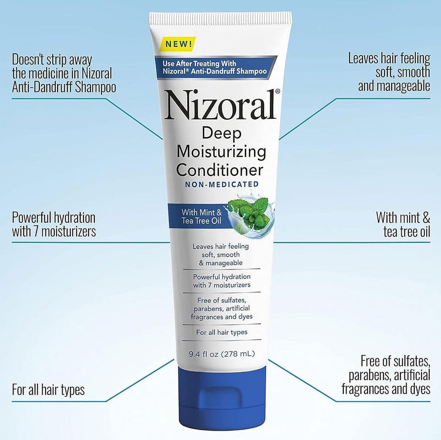 Nizoral Anti-Dandruff Shampoo & Deep Moisturizing Conditioner Bundle – Clinically Proven with Ketoconazole 1% & 7 Moisturizers (7oz + 9.4oz)