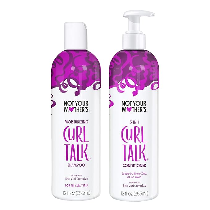 Not Your Mother’s Curl Talk Shampoo & Conditioner Set – 2 Pack (12 fl oz Each) – Hydrating, Moisturizing & Frizz Control for All Curl Types