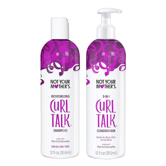 Not Your Mother’s Curl Talk Shampoo & Conditioner Set – 2 Pack (12 fl oz Each) – Hydrating, Moisturizing & Frizz Control for All Curl Types