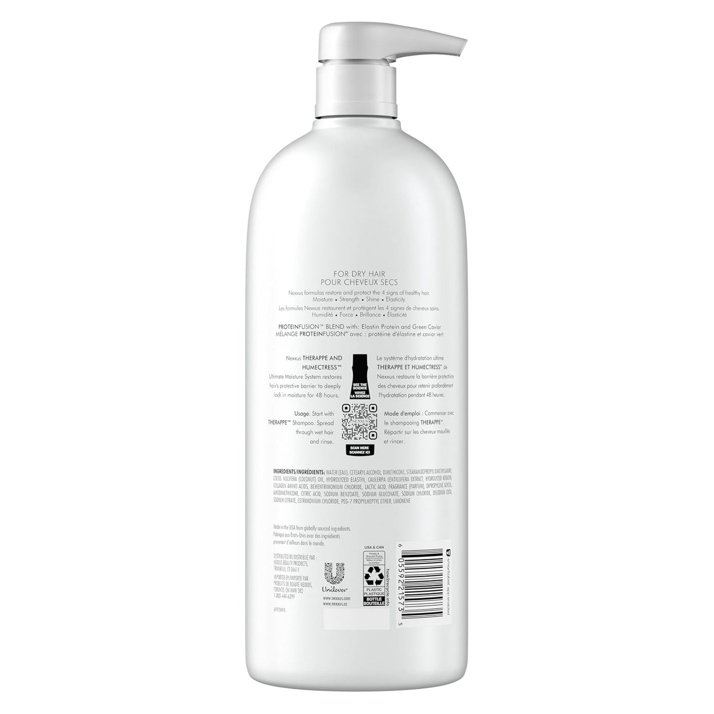 Nexxus Humectress Moisturizing Conditioner – Ultimate Moisture with Elastin Protein & Green Caviar for Dry Hair (33.8 fl oz)