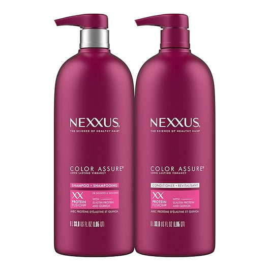 Nexxus Color Assure Shampoo & Conditioner Set – Protects Color Vibrancy Up to 40 Washes – For Color Treated Hair – 33.8 fl oz Each, 2 Pack