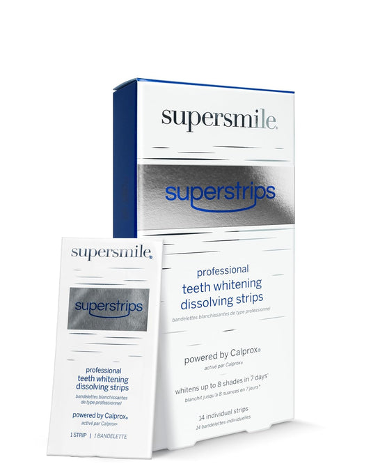 Dissolving Superstrips by Supersmile – Professional Teeth Whitening Strips | Enamel Safe, Sensitive Teeth Formula