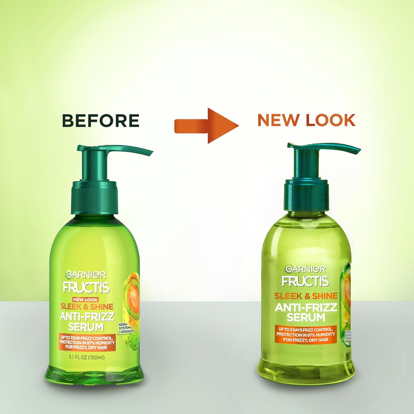 Garnier Fructis Sleek & Shine Anti-Frizz Serum with Argan Oil – Smooth & Nourish Dry, Frizzy Hair | Paraben-Free | 5.1 fl oz (Pack of 2)