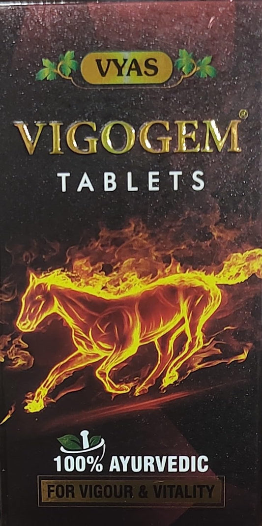 Vyas Vigo-Gem 100 Tablets | Herbal Muscle Builder & Energy Booster for Men & Women