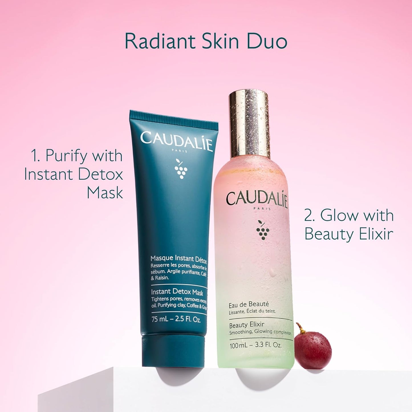 Caudalie Beauty Elixir Face Mist – Pore-Tightening Toner & Makeup Setting Spray (30mL)