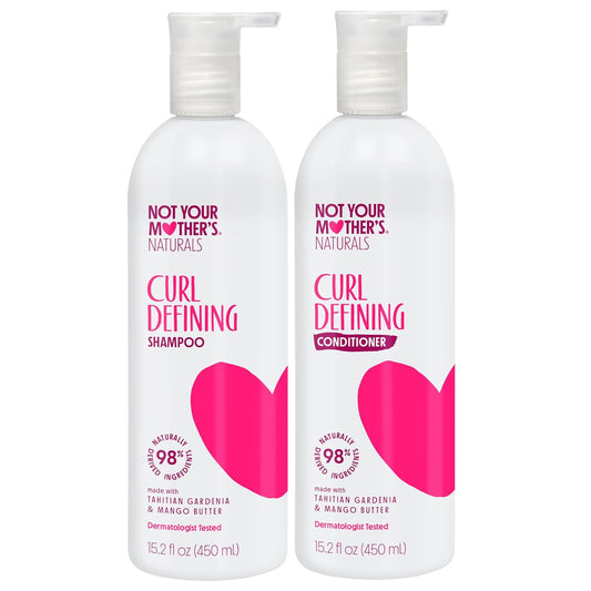 Not Your Mother’s Naturals Curl Defining Shampoo & Conditioner Set | 98% Naturally Derived | Hydrating & Frizz Control for Curly, Wavy & Coily Hair | Gardenia Mango Butter – 2 Pack