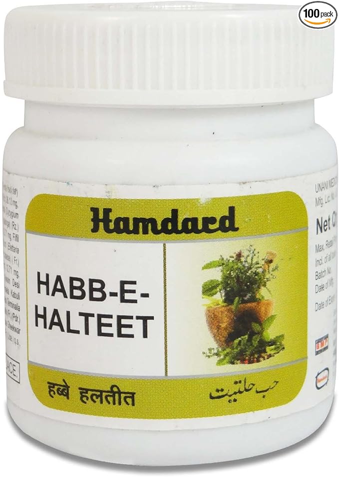 Hamdard Habb-E-Halteet – Natural Ayurvedic Digestive & Gas Relief Tablets (100 Count)