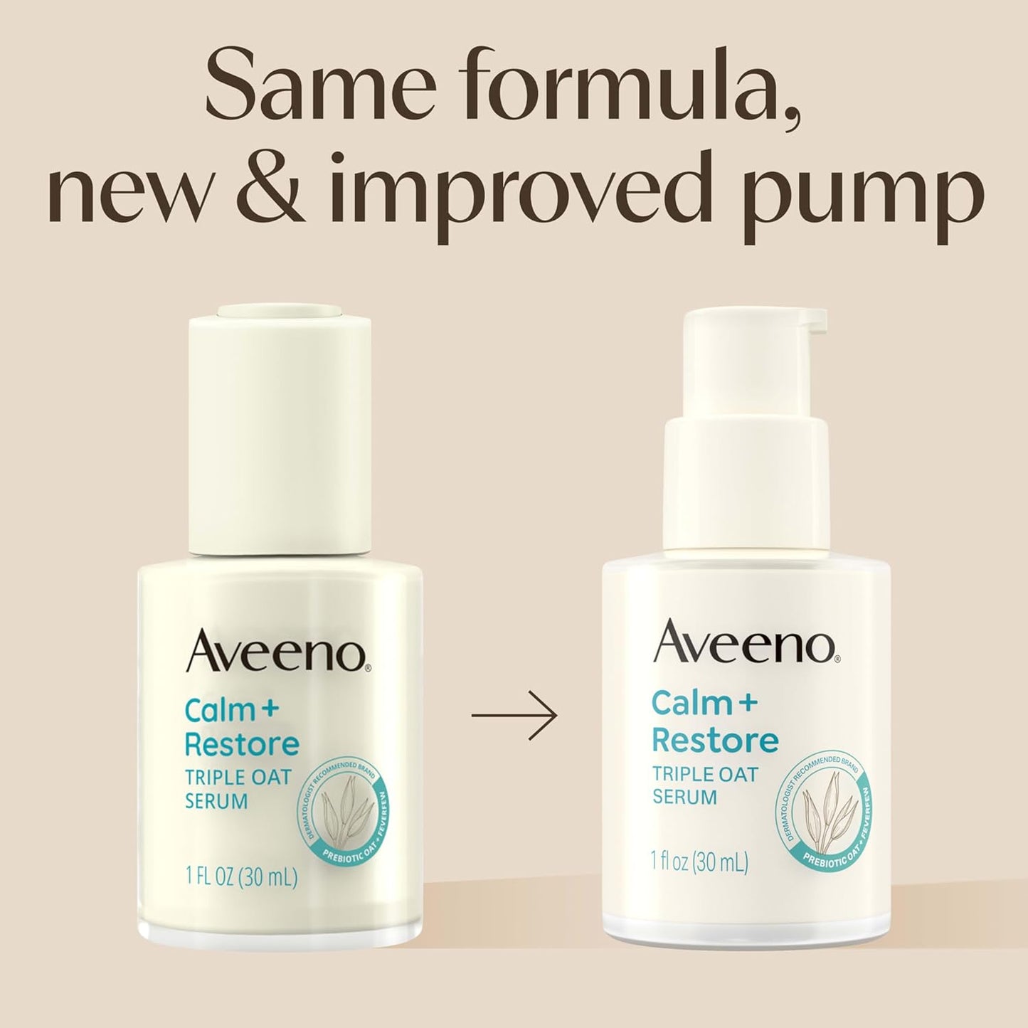 Aveeno Calm + Restore Triple Oat Hydrating Face Serum – Lightweight, Fragrance-Free Serum for Sensitive Skin, 1 fl oz