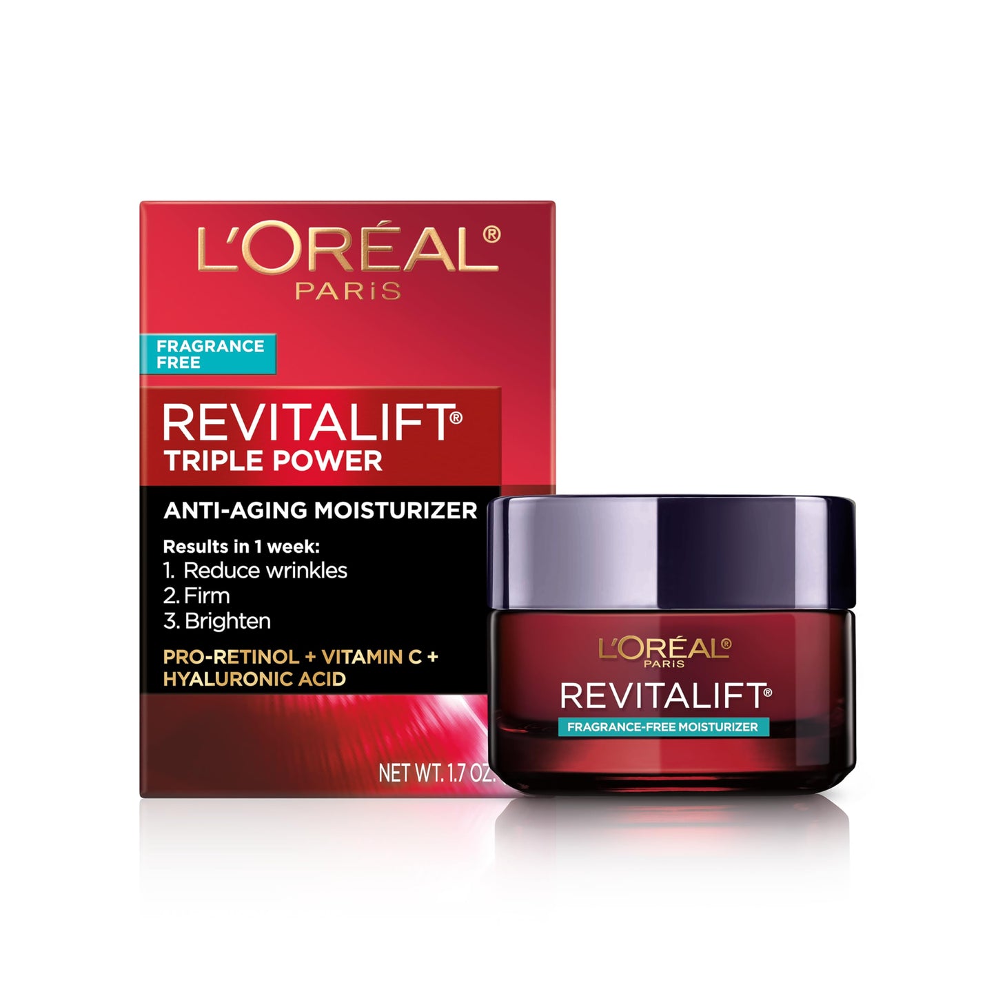 L'Oreal Paris Revitalift Triple Power Face and Neck Moisturizer, Anti Aging Face Cream with Broad Spectrum SPF 30, Pro-Retinol, Hyaluronic Acid and Vitamin C, 1 Kit