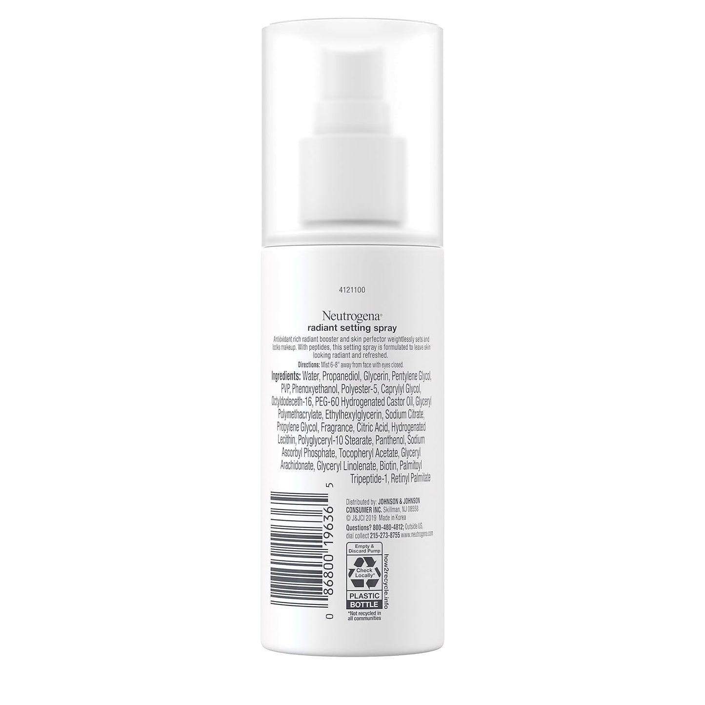Neutrogena Healthy Skin Radiant Setting Spray – Lightweight Makeup Lock Mist with Antioxidants & Peptides for Hydration & Glow – 3.4 fl oz