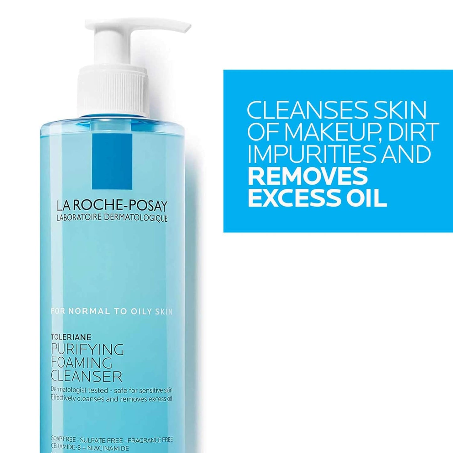 La Roche-Posay Toleriane Purifying Foaming Facial Cleanser – Oil-Free Face Wash with Niacinamide & Ceramides for Sensitive Skin, 400ml