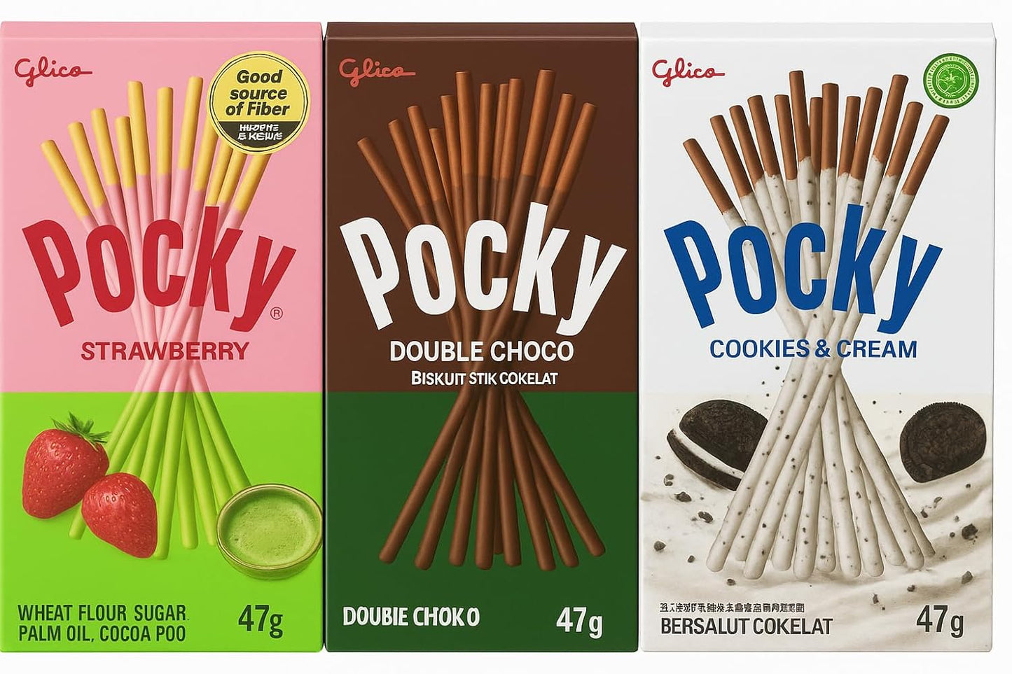 Glico Pocky Biscuit Sticks Combo Pack – 5 Flavours Variety Box 47g Each (Imported from Japan)