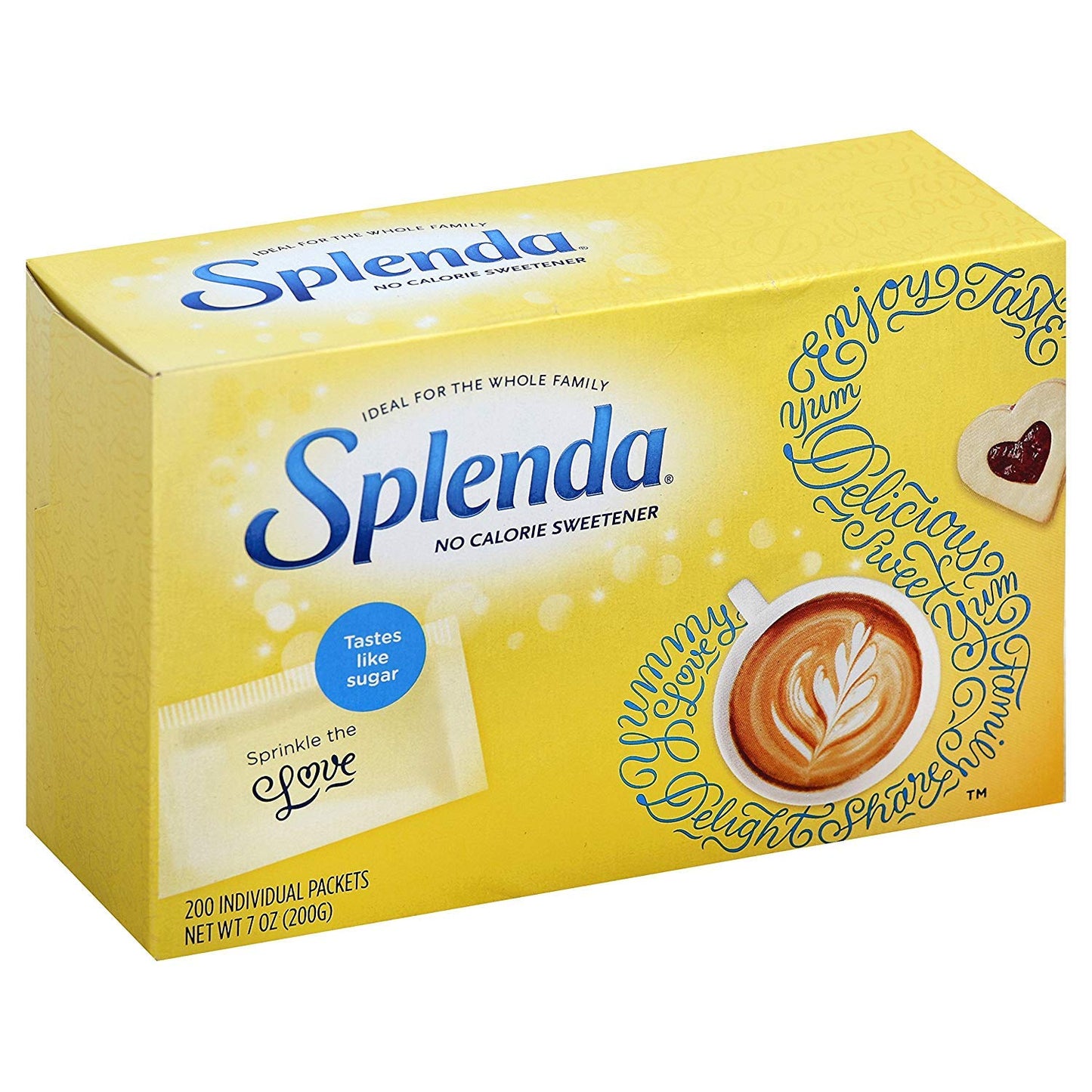 Splenda No Calorie Sweetener | 200 Individual Packets (200 x 1g) | Zero Calorie Sugar Substitute 200g (Imported, Vegetarian)