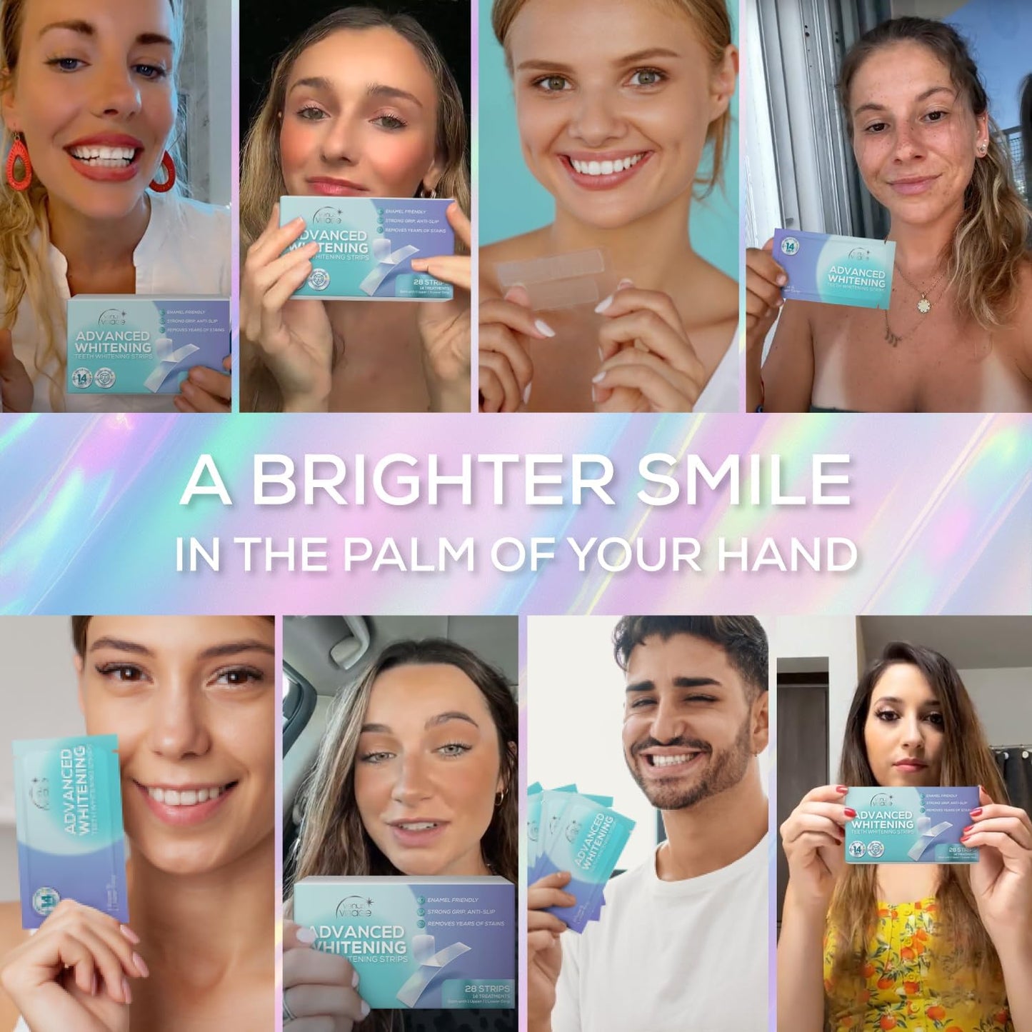 Venus Visage Teeth Whitening Strips – Professional 14-Day Kit, 28 Mint Flavored Strips | Enamel-Safe, No Sensitivity