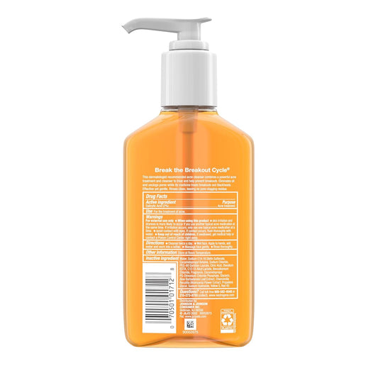 Neutrogena Oil-Free Acne Face Wash – Salicylic Acid Facial Cleanser with MicroClear Technology | 9.1 fl oz Pump Bottles, Pack of 3 | Daily Acne Treatment for Clear Skin