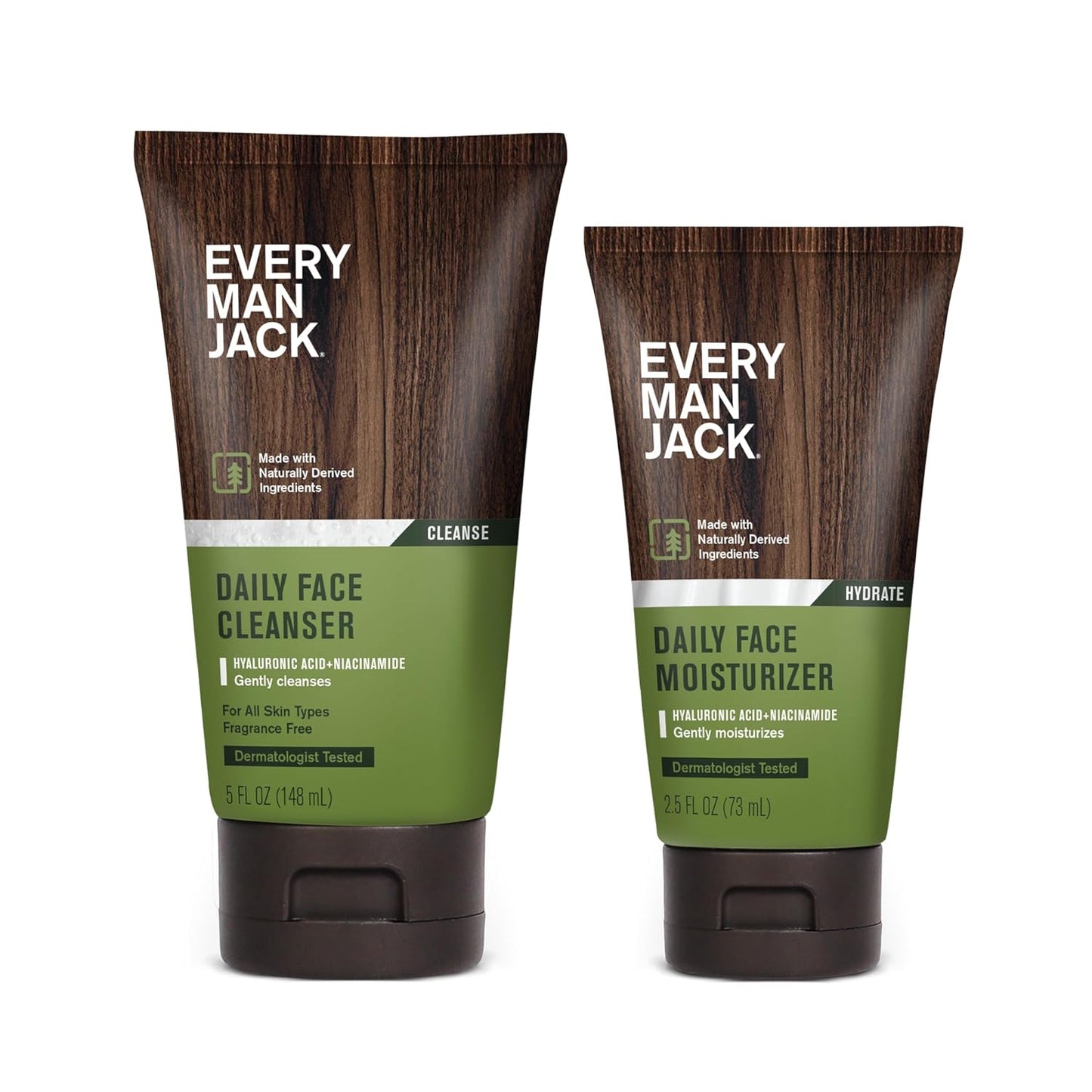 Every Man Jack Daily Face Wash & Lotion Set – Hydrating & Reviving Skincare for Men | 2-Pack with Hyaluronic Acid & Aloe Vera