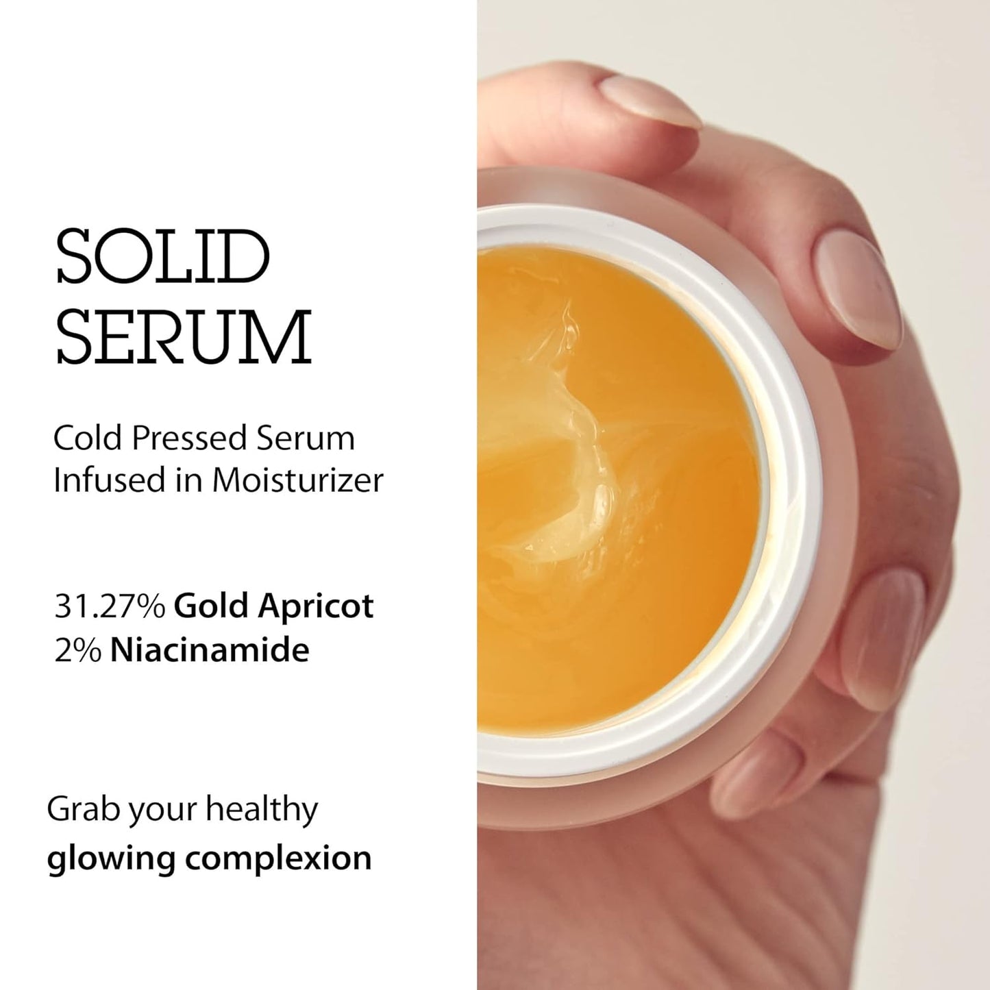 BLITHE Pressed Serum Glass Skin | Apricot Extract & Niacinamide Hybrid Serum & Moisturizer | Korean Skincare 0.91 fl oz
