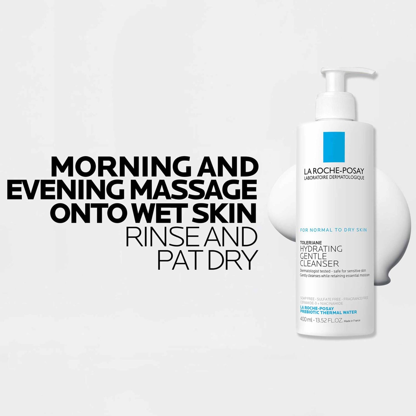 La Roche-Posay Toleriane Hydrating Gentle Face Cleanser with Niacinamide & Ceramides – Daily Hydrating Face Wash for Dry to Normal Sensitive Skin (Fragrance-Free)