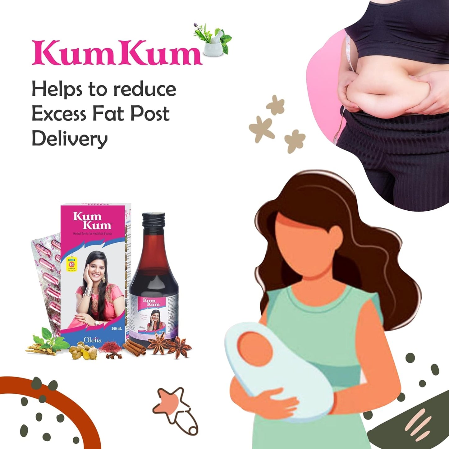 Kum Kum Syrup – Ayurvedic Tonic for Women’s Uterine Health, Hormonal Balance & Beauty (200ml)