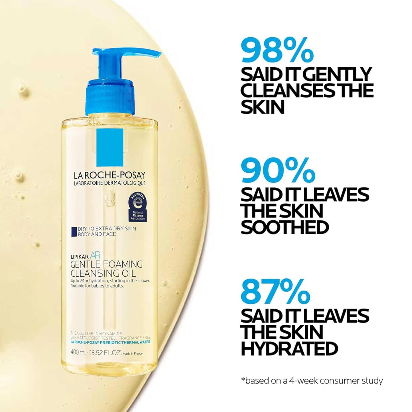 La Roche-Posay Lipikar AP+ Gentle Foaming Cleansing Oil | 24-Hour Hydration, Baby Safe, Fragrance-Free