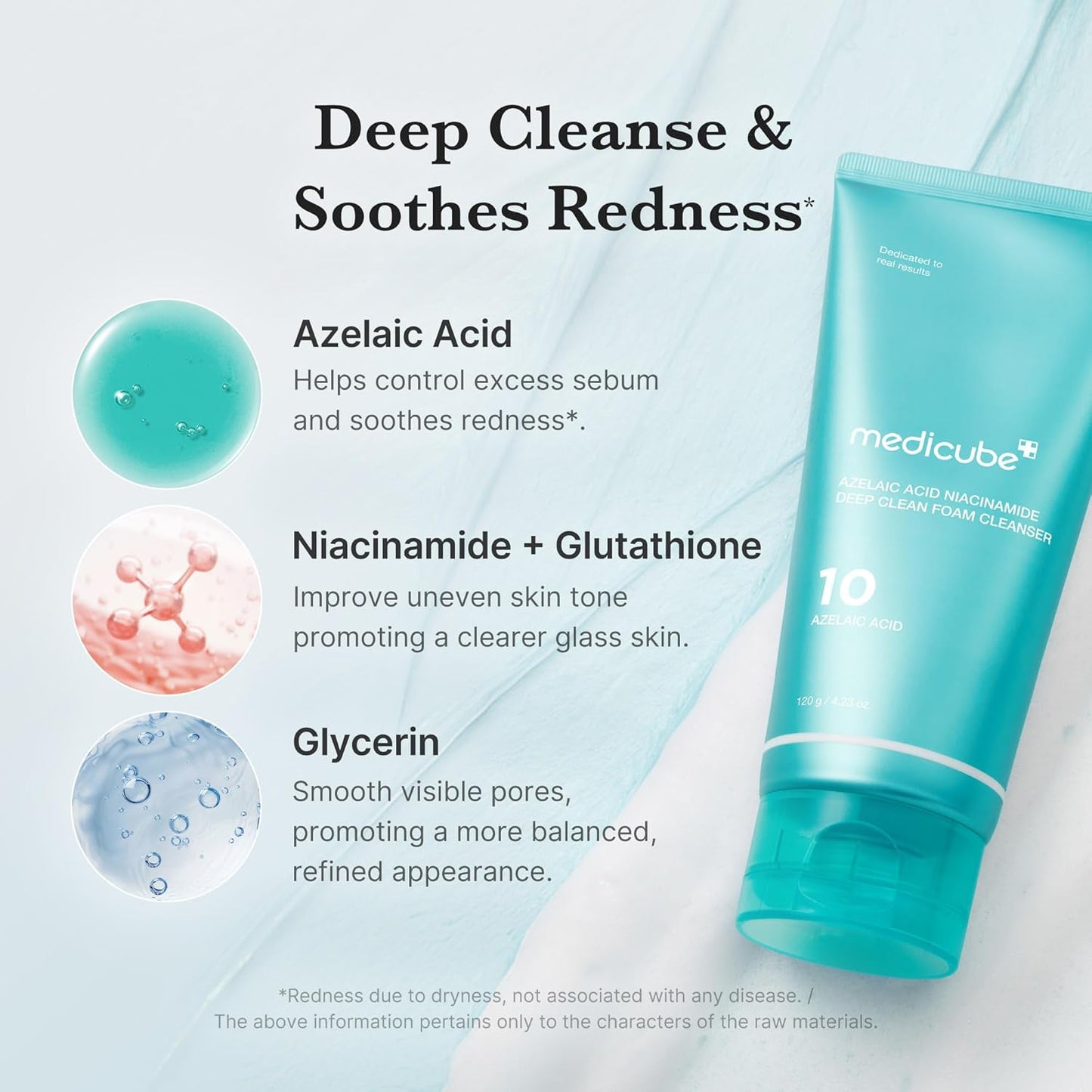 Medicube Azelaic Acid Gummy Whip Cleanser | Soothing Korean Face Wash for Pore Care & Excess Sebum Control | Niacinamide + Glycerin | 120g
