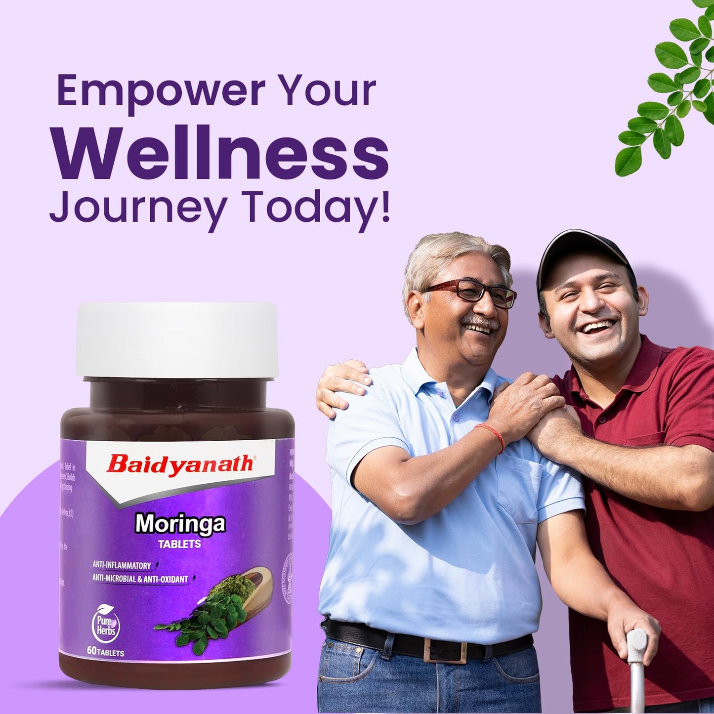 Baidyanath Moringa Tablets 60 Tabs (Pack of 1) –Drumstick Leaf Tablets| Helpful in Overall Health and Wellness and Gut Balance