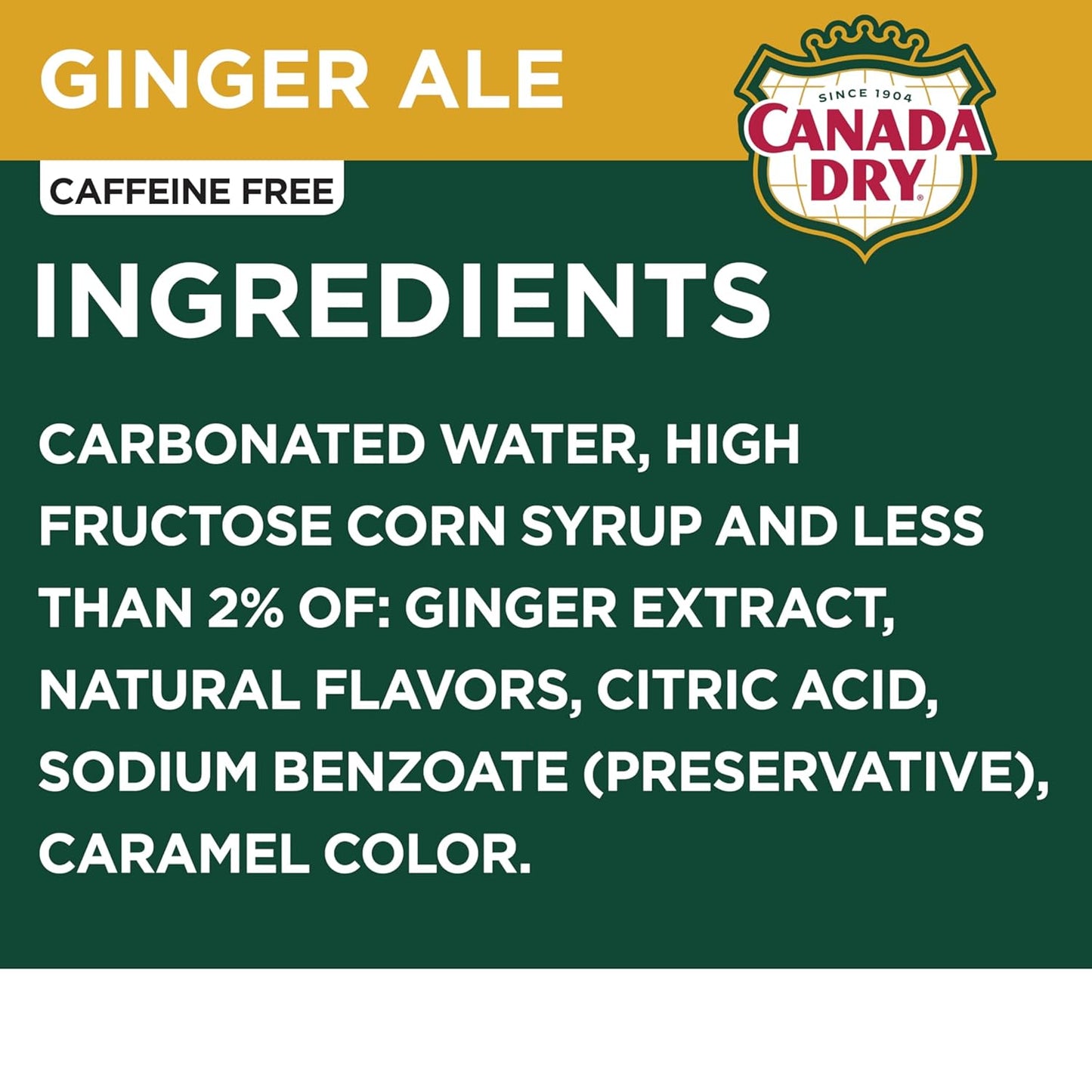 Canada Dry Ginger Ale – Refreshing Caffeine-Free Sparkling Drink, 355ml Imported Can